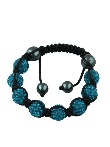 Crystal Bead Bracelet - 8 Blue Beads