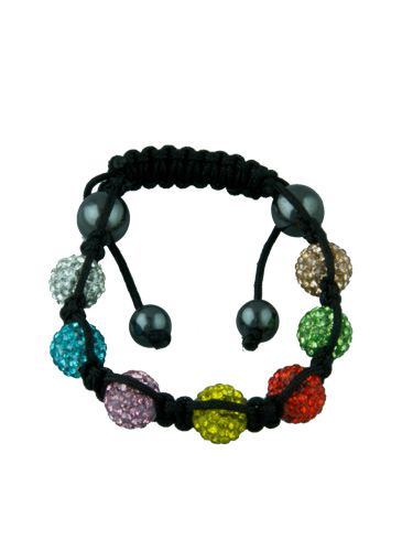 Crystal Bead Bracelet - 8 Multicoloured Beads