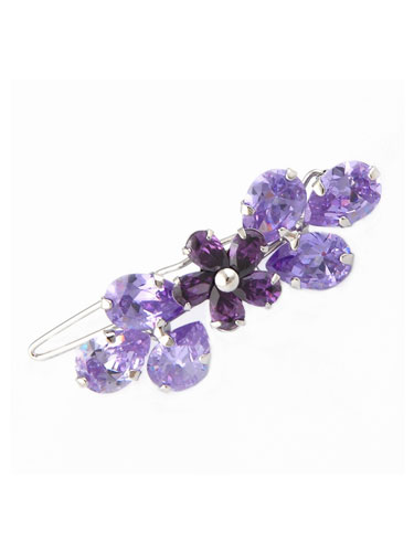 Hair Clips - Purple Flower
