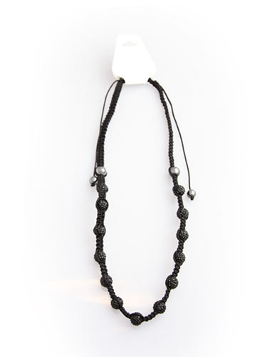 Crystal Bead Necklace - Black