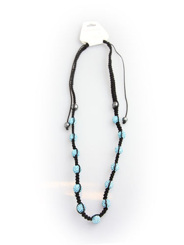 Crystal Bead Necklace - Light Blue