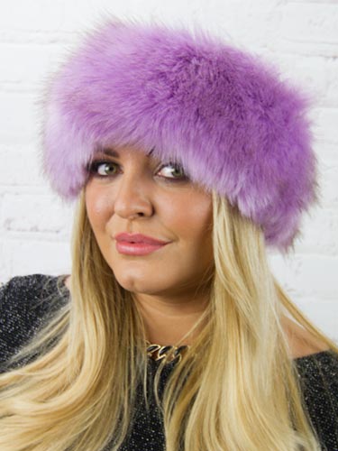 Luxury Faux Fur Headwarmer - Purple