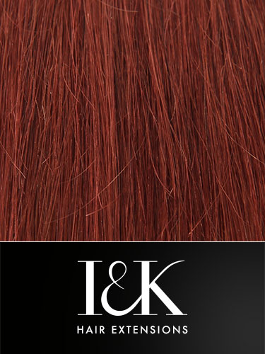 I&K Clip In Human Hair Fringe - Side Swept #33-Rich Copper Red