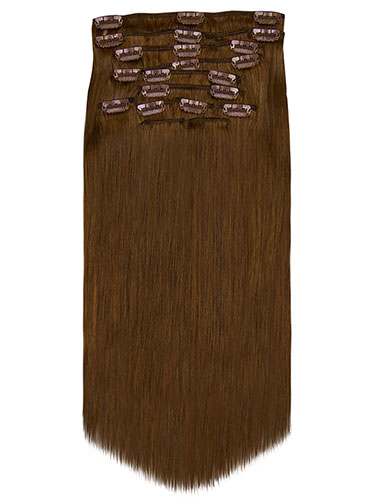 Fab Clip In Remy Hair Extensions - Full Head #6-Medium Brown 20 inch