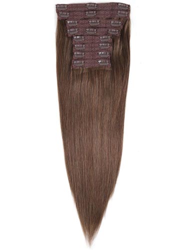 Fab Clip In Lace Weft Remy Hair Extensions (140g) #5-Dark Ash Brown 20 inch