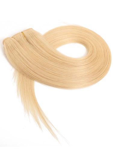 Fab Clip In Lace Weft Remy Hair Extensions (140g) #613-Lightest Blonde 20 inch