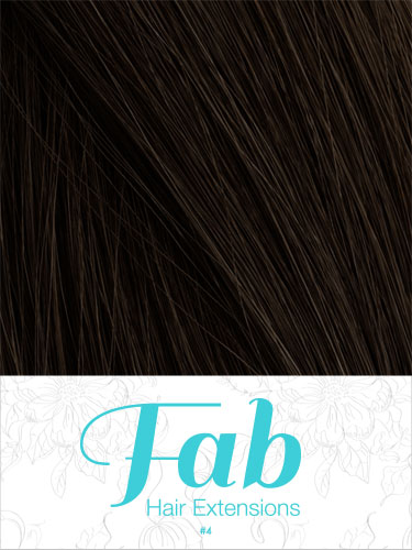 Fab Clip In One Piece Synthetic Hair Extensions - Straight #4-Chocolate Brown 18 inch