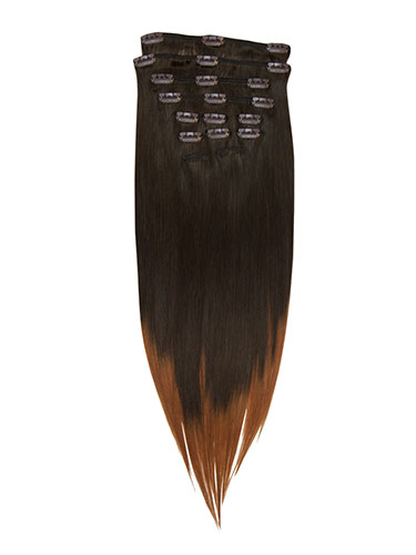I&K Gold Clip In Straight Human Hair Extensions - Full Head #T2/30 22 inch