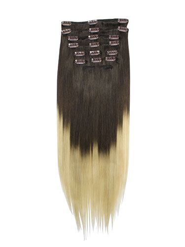 I&K Gold Clip In Straight Human Hair Extensions - Full Head