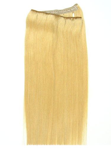 I&K Wire Quick Fit One Piece Human Hair Extensions #24-Light Blonde 18 inch