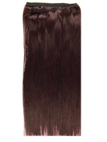 I&K Wire Quick Fit One Piece Human Hair Extensions #32-Dark Reddish Wine 18 inch