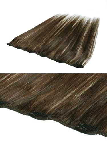I&K Clip In Human Hair Extensions - Quick Length Piece #3-Dark Brown 18 inch