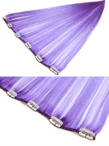 I&K Clip In Human Hair Extensions - Quick Length Piece #Lavender 18 inch