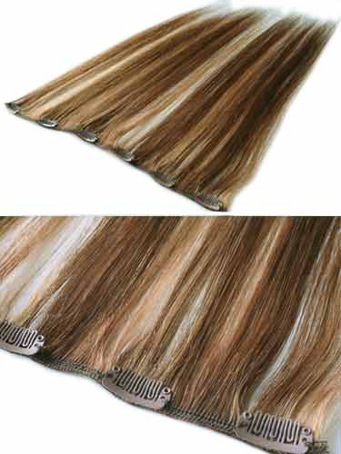 I&K Clip In Human Hair Extensions - Quick Length Piece #6/27 18 inch