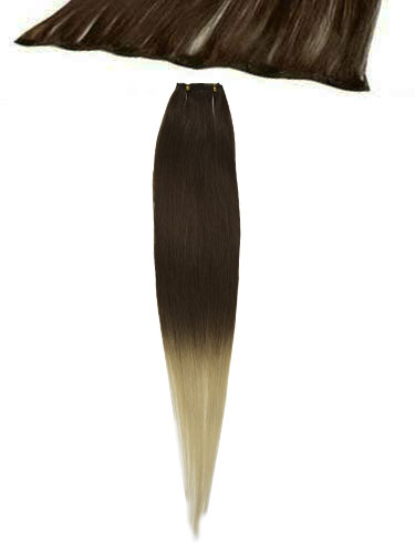 I&K Clip In Human Hair Extensions - Quick Length Piece #T4/613 18 inch