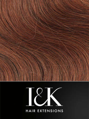 I&K Gold Clip In Body Wave Human Hair Extensions - Full Head #33-Rich Copper Red 22 inch