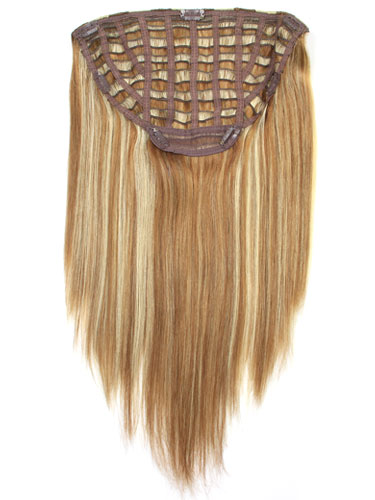 I&K Instant Clip In Human Hair Extensions - Full Head #6/613 18 inch