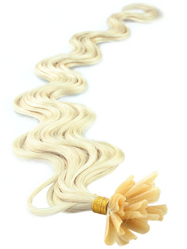 I&K Pre Bonded Nail Tip Human Hair Extensions - Body Wave #613-Lightest Blonde 18 inch