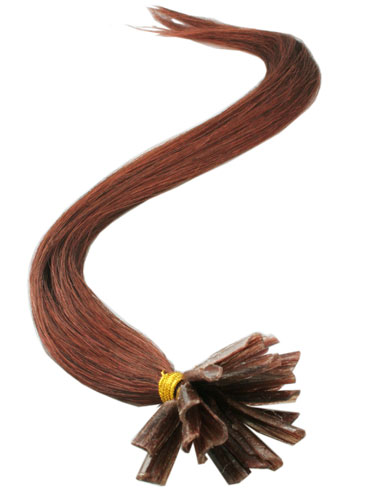I&K Pre Bonded Nail Tip Human Hair Extensions #33-Rich Copper Red 18 inch