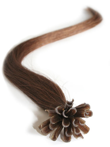 I&K Pre Bonded Nail Tip Human Hair Extensions #6-Medium Brown 18 inch