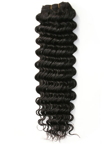 I&K Gold Weave Deep Wave Human Hair Extensions #1B-Natural Black 18 inch