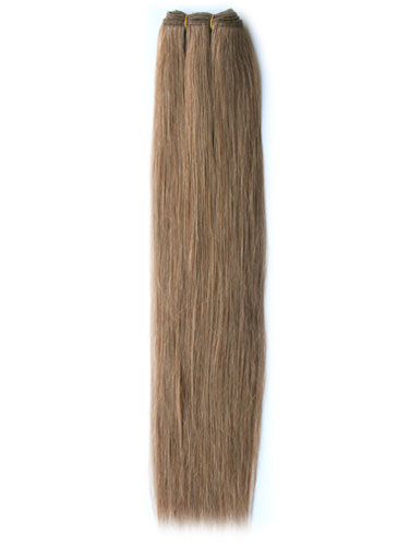 I&K Gold Weave Straight Human Hair Extensions #10-Medium Ash Brown 14 inch
