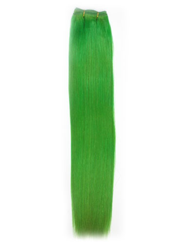 I&K Gold Weave Straight Human Hair Extensions #Green 18 inch