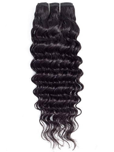 Sahar Essential Virgin Remy Human Hair Extensions 100g (8A) - Deep Wave #1B-Natural Black 26 inch