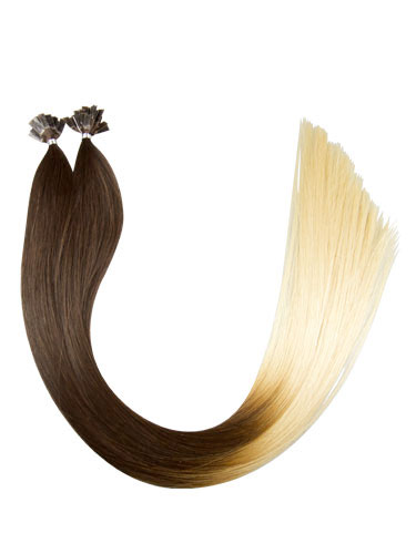 VL Pre Bonded Flat Tip Remy Hair Extensions #T4/613-Dip Dye Chocolate Brown to Lightest Blonde 22 inch