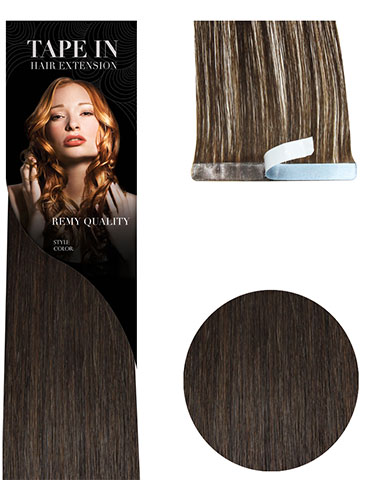 VL Tape In Hair Extensions - 10 pieces x 8cm #2-Darkest Brown 18 inch