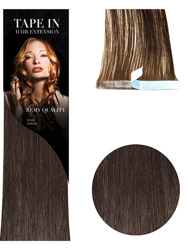VL Tape In Hair Extensions - 10 pieces x 8cm #4-Chocolate Brown 18 inch