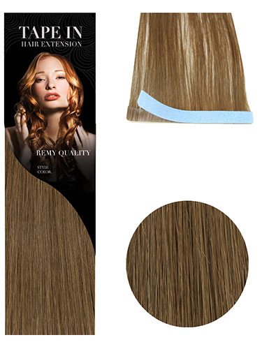 VL Tape In Hair Extensions - 10 pieces x 8cm #5-Dark Ash Brown 18 inch