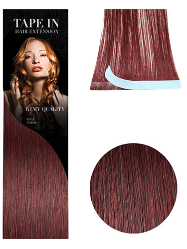 VL Tape In Hair Extensions - 10 pieces x 8cm #99J-Wine Red 18 inch