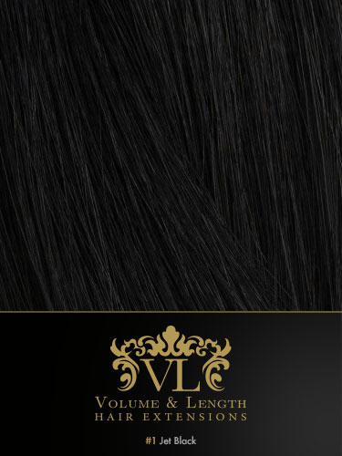 VLII Remy Weft Human Hair Extensions #1-Jet Black 16 inch 150g