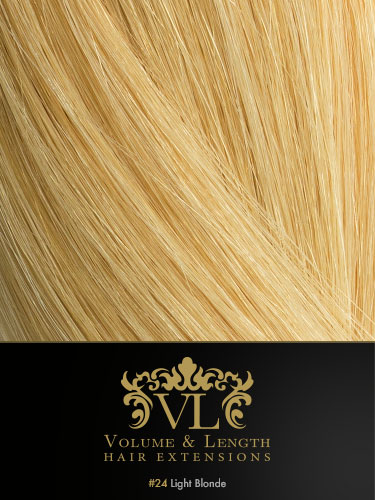 VLII Remy Weft Human Hair Extensions #24-Light Blonde 16 inch 100g