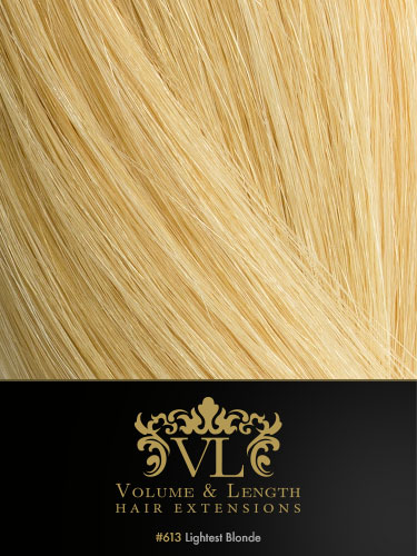 VLII Remy Weft Human Hair Extensions #613-Lightest Blonde 16 inch 100g