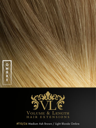VLII Remy Weft Human Hair Extensions #T10/24 16 inch 150g