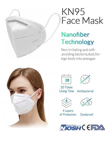 KN95 FFP2 equivalent Particulate Respirator Noseclip Face Masks X 10pcs