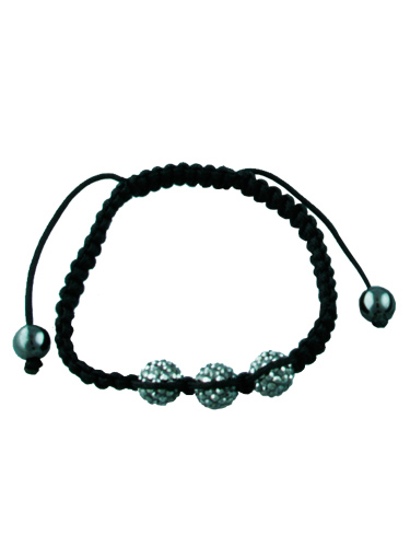 Crystal Bead Bracelet - 3 Grey Beads