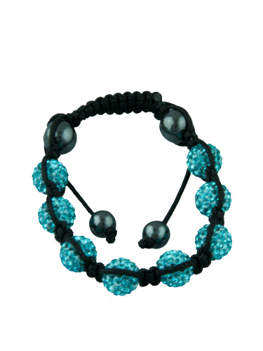 Crystal Bead Bracelet - 8 Light Blue Beads