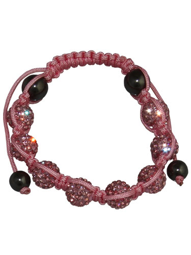 Crystal Bead Bracelet - 8 Pink II Beads
