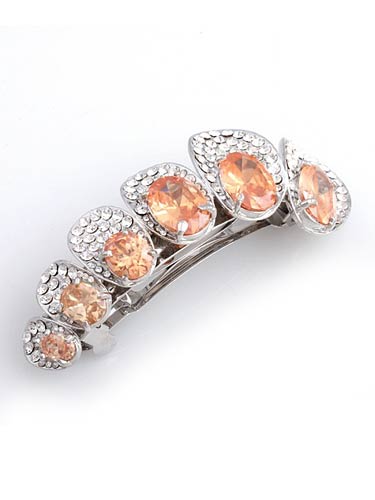 Hair Barrettes - White Champagne white zircon