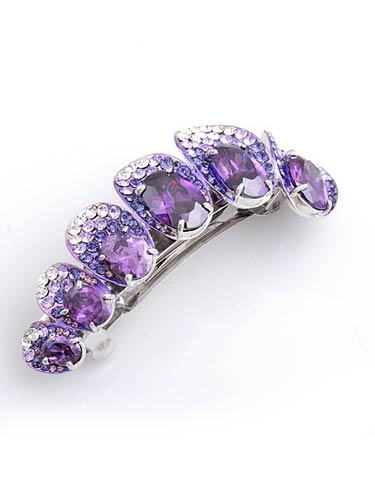 Hair Barrettes - Deep Purple zircon