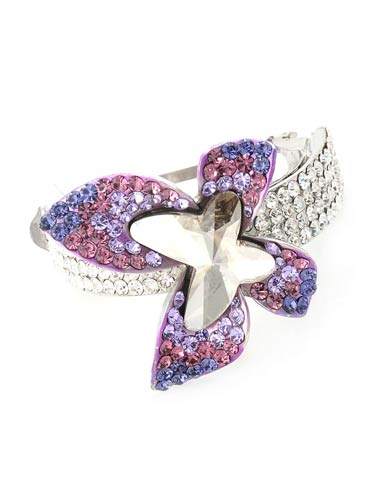 Hair Barrettes -  Geometric  Butterfly (Purple)