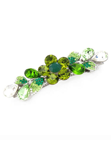 Hair Barrettes -  Crystal Geometry(Olive)