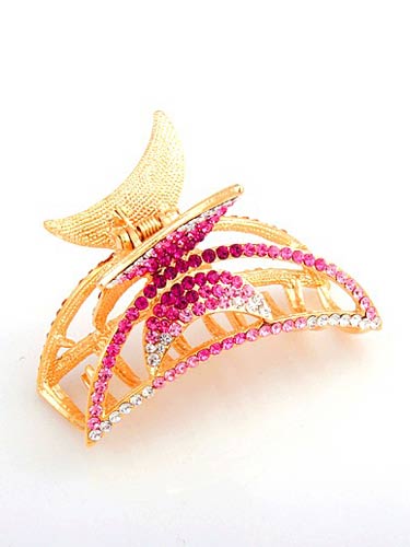 Hair Claw Clips - Gold / Pink