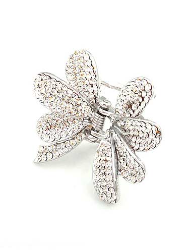 Hair Claw Clips - Flower (Silver)