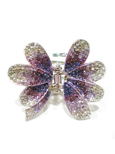 Hair Claw Clips - Flower (Dark Purple Fade to Silver)