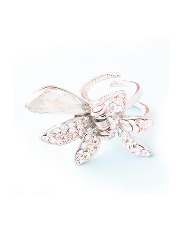 Hair Claw Clips - Ribbon (Silver)