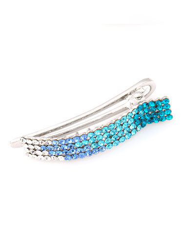 Hair Clips - Aqua to White